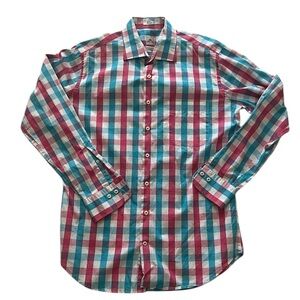 Peter Millar Plaid Button-Down Shirt in Blue & Pink